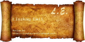 Liszkay Emil névjegykártya